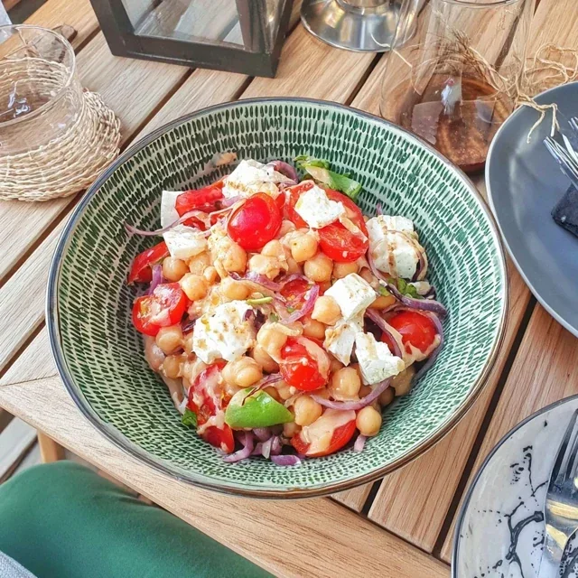 Flavorful Roasted Chickpea Salad with Fresh Tomatoes and Creamy Feta