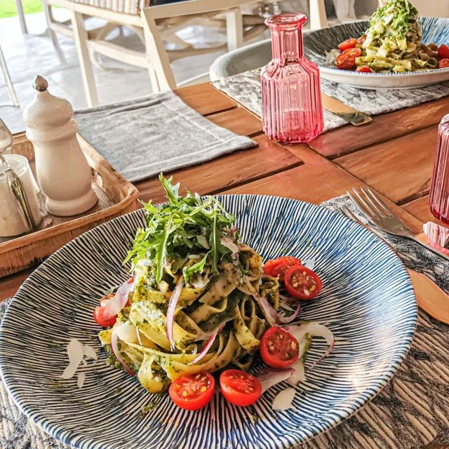 Fresh Tagliatelle with Arugula Pesto