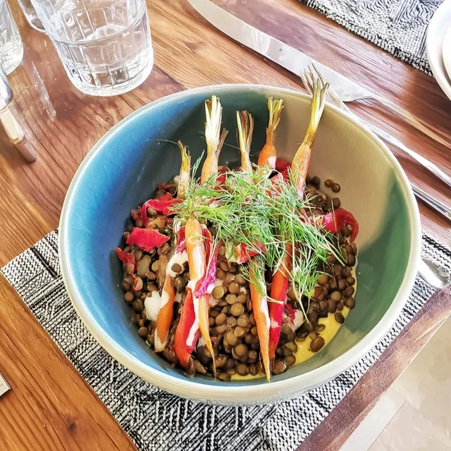 Green Lentil Salad with Baby Carrots and Cumin