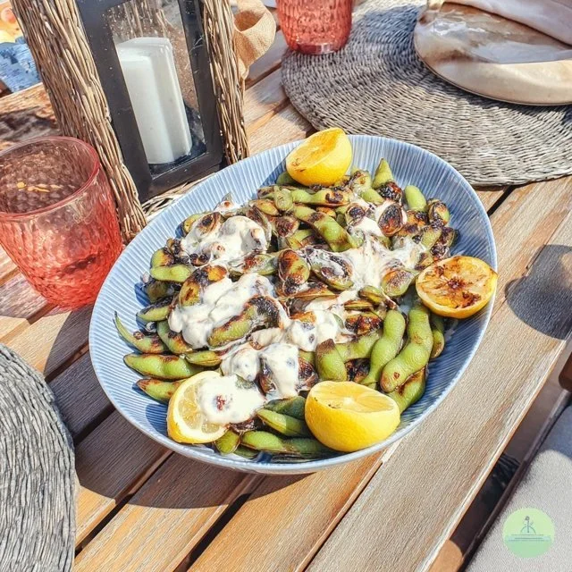 Grilled Edamame with Salt and Lemon