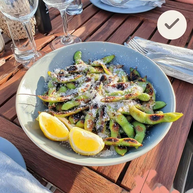 Grilled Edamame with Salt and Lemon