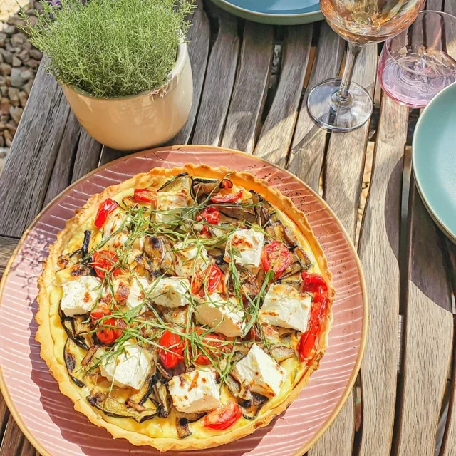 Grilled Vegetable and Goat Cheese Tart