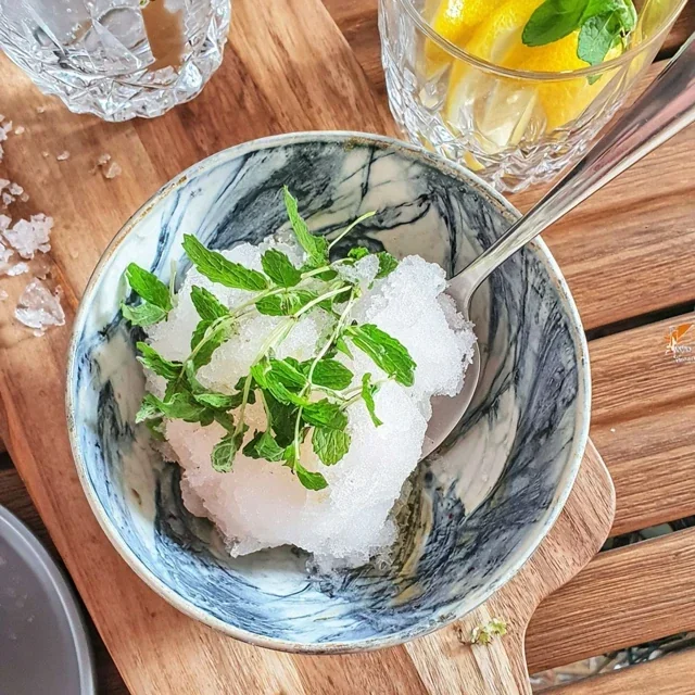 Lemon and Fresh Mint Granita