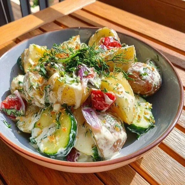 Potato and Cucumber Salad with Creamy Dill Dressing