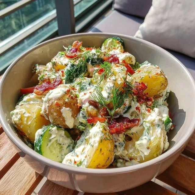 Potato and Cucumber Salad with Creamy Dill Dressing