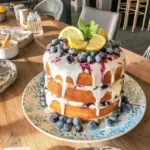 Zesty Layered Lemon and Blueberry Cake Recipe, Perfect for Any Celebration