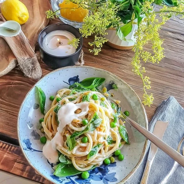 Zesty Lemon Pasta with Fresh Peas, A Fresh and Flavorful Delight