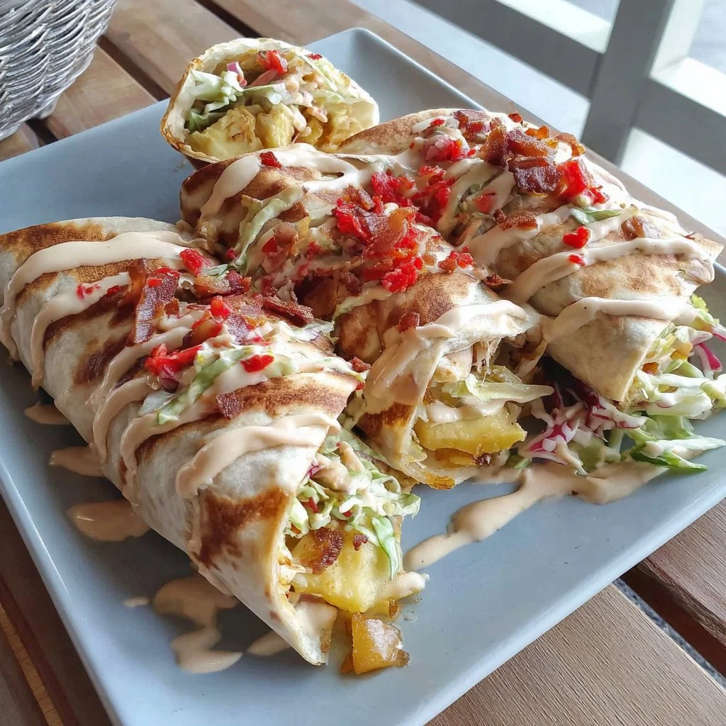 BBQ Chicken Coleslaw Wraps