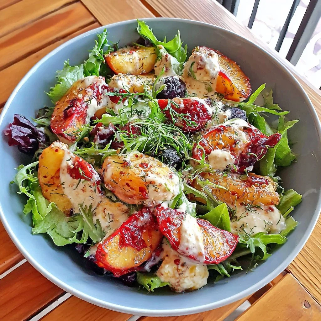 Blueberry Peach Feta Salad