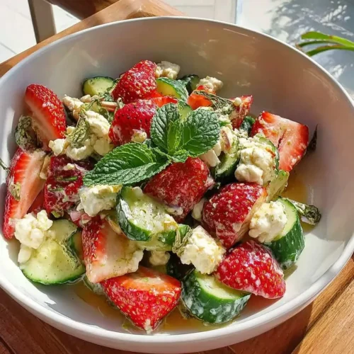 Easy Strawberry Cucumber Salad with Feta