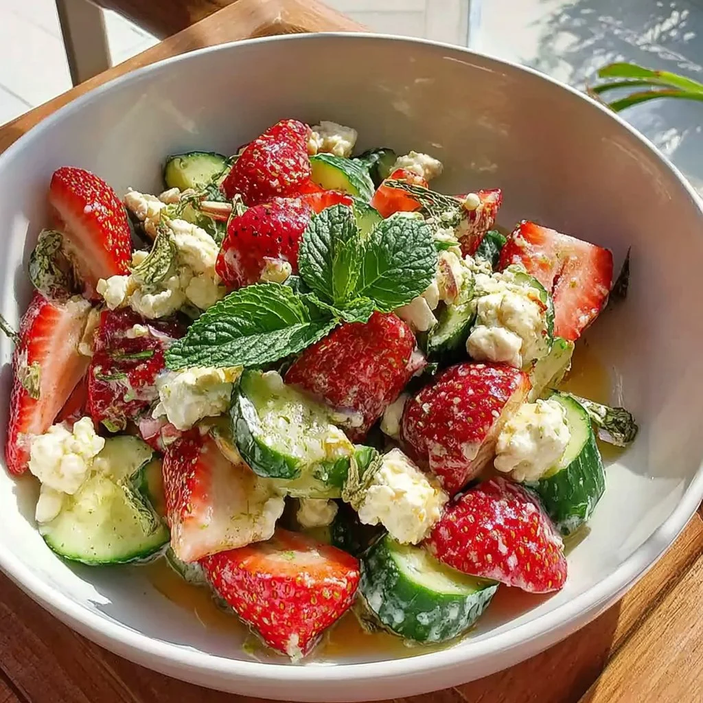 Easy Strawberry Cucumber Salad with Feta