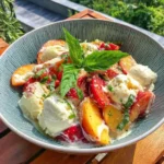 Honey Lime Basil Peach Fruit Salad