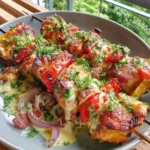 Jalapeño Peach Chicken Skewers