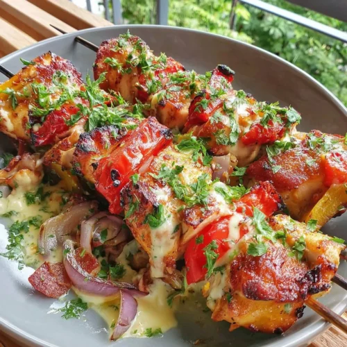Jalapeño Peach Chicken Skewers