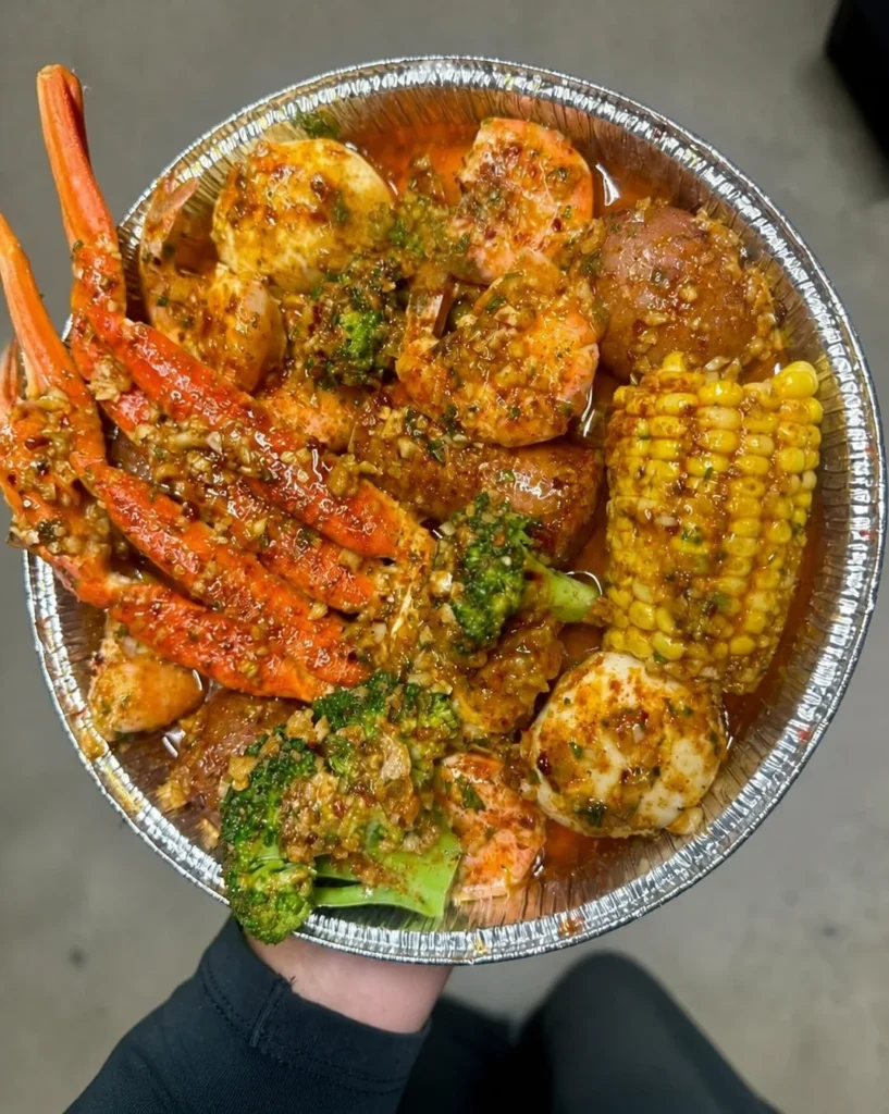 Shrimp and crab boil with broccoli 🔥🔥🔥🔥🔥