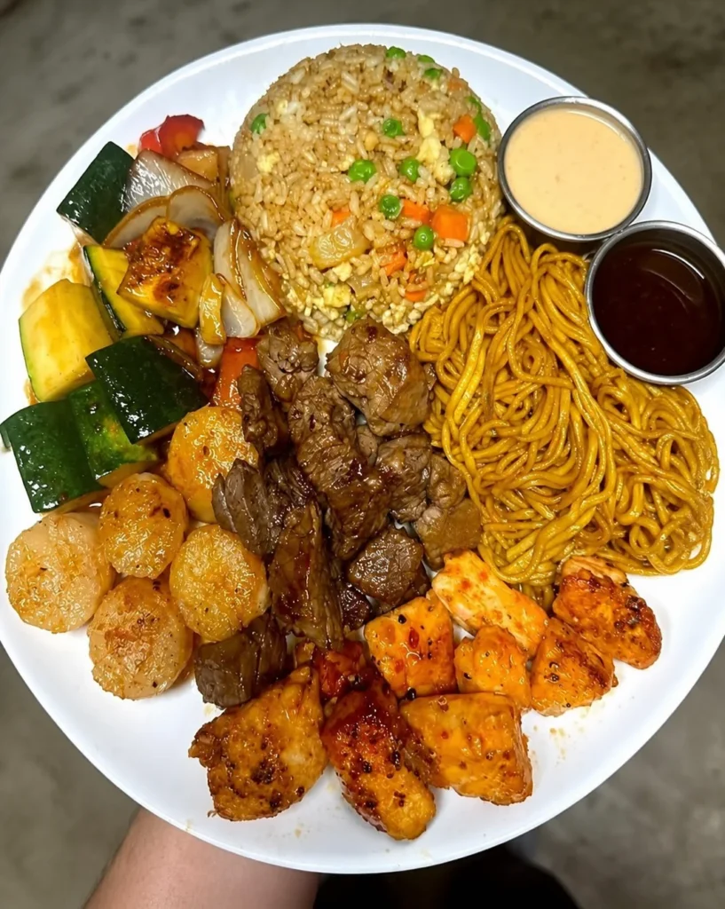 Steak, Scallop and Salmon Hibachi Plate – High-Protein, Nutrient-Rich and Irresistibly Tasty