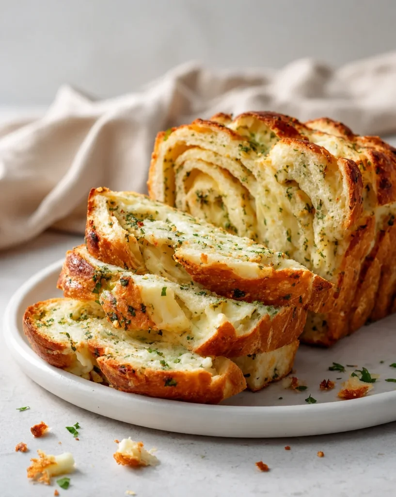 Swirled Garlic Herb And Cheese Bread