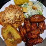 Wings and Sketti Plate with Caesar Salad – Crispy, Satisfying and Fresh